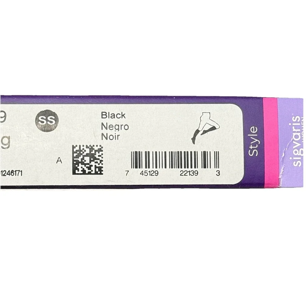 Sigvaris Women Sea Island Cotton Compression Socks 20-30 mmHg SS Knee High Black